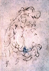 Inv. 1859 6-25-553. R. (W.56) Boceto de hombre reclinado y niño